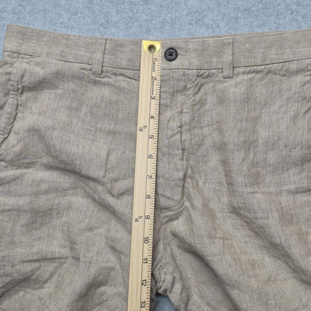 Banana Republic Shorts Mens Size 33 Tan Linen Blend Chino Oatmeal Casual Flat
